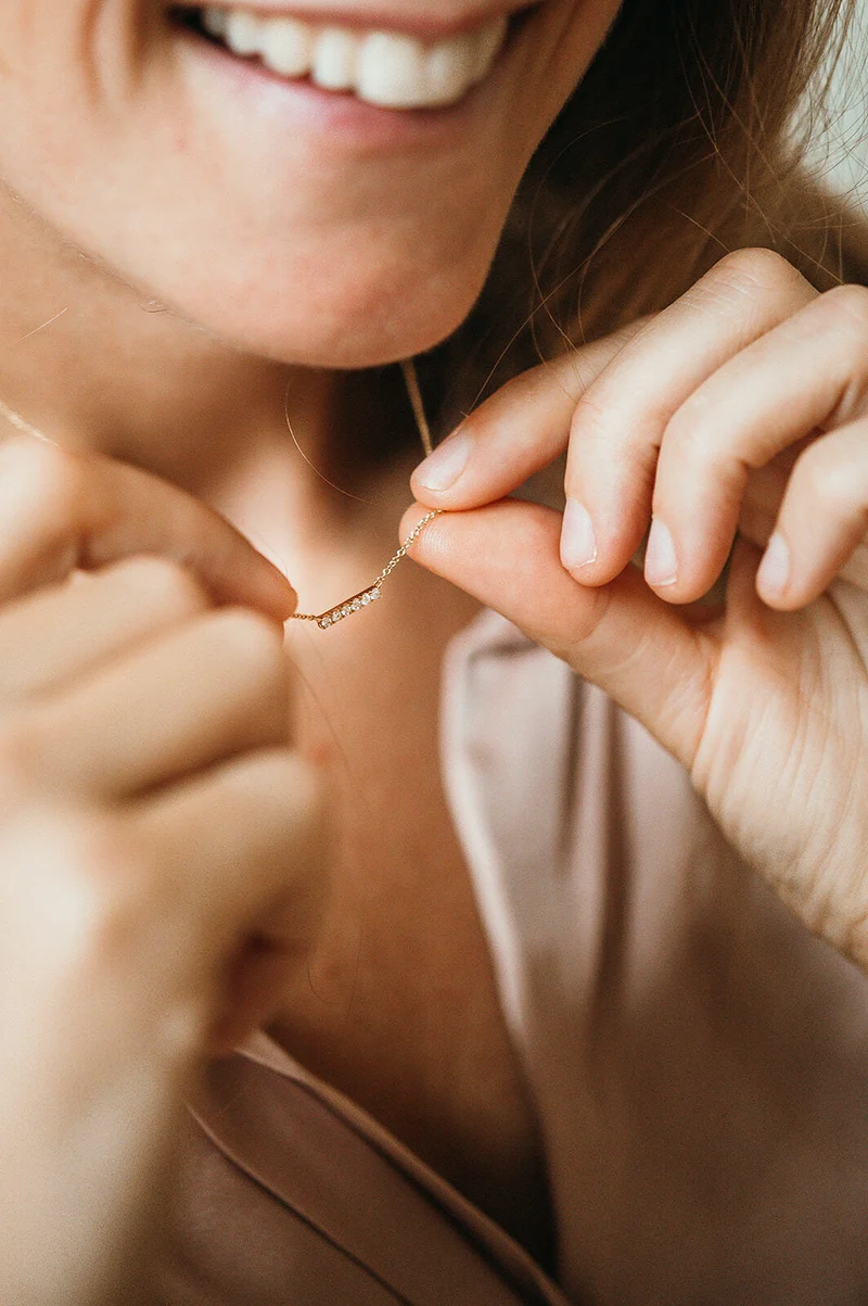 14k Family Diamond Ketting - Gepersonaliseerde Ketting