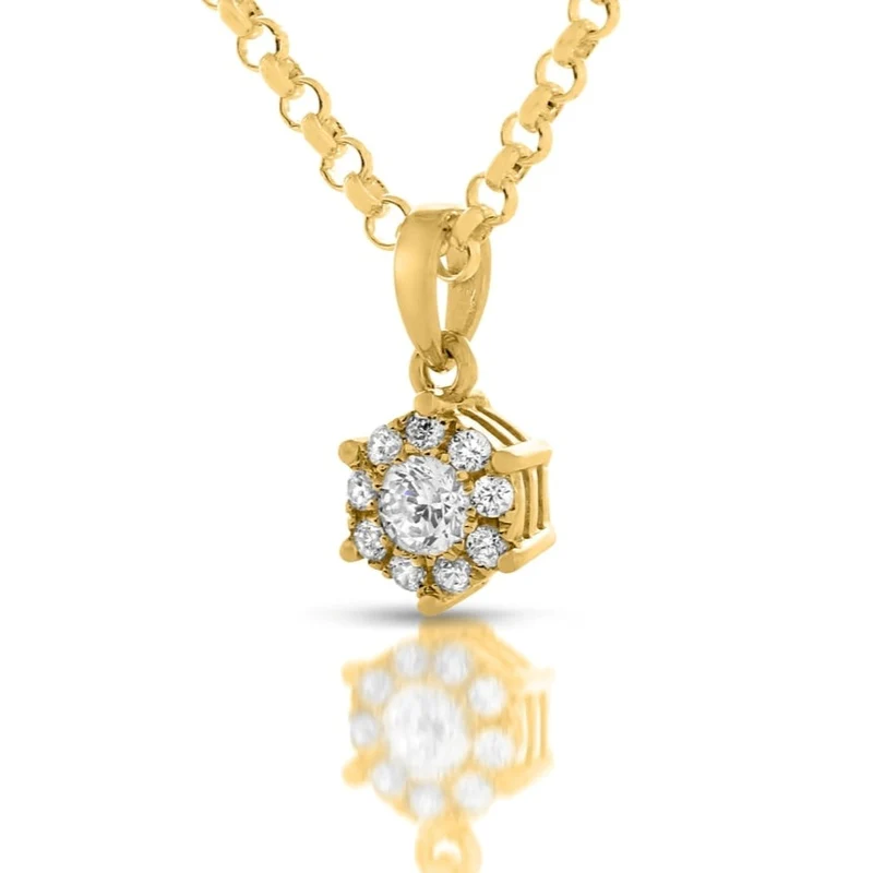 Damen Collier Zirkonia vergoldet elegantes Schmuckset