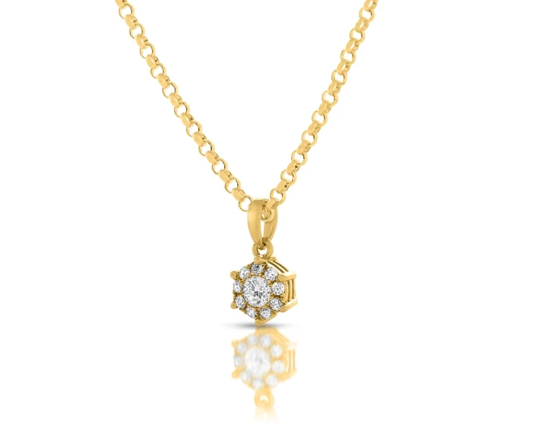 Damen Collier Zirkonia vergoldet elegantes Schmuckset