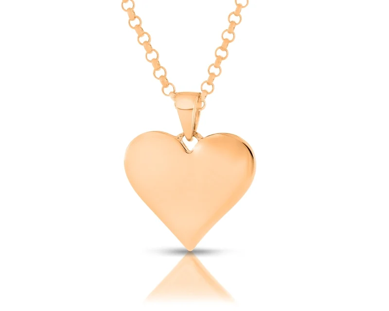 Kette mit Herz Anhänger Gravur Damenschmuck rosé vergoldet