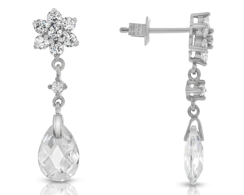 Elegante Ohrstecker Kristall Zirkonia 925 Silber
