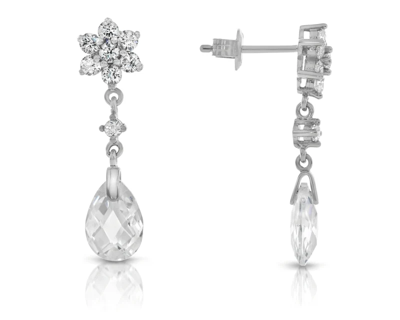 Elegante Ohrstecker Kristall Zirkonia 925 Silber