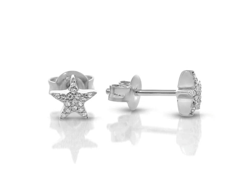 Ohrstecker Zirkonia Stern 925 Silber Damen Kinder Schmuck