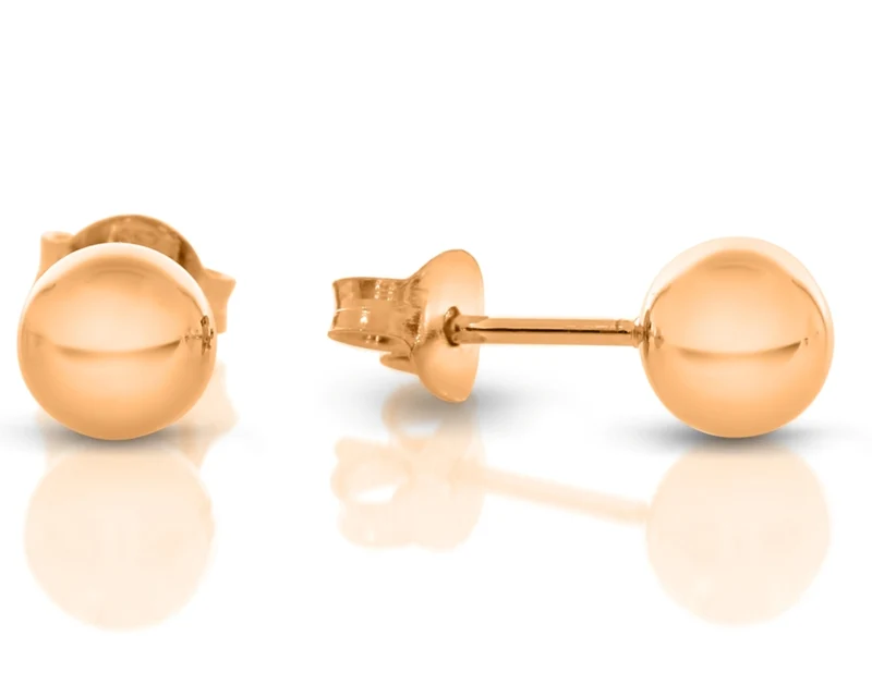 Kugel Ohrstecker rund 7mm rosé vergoldet