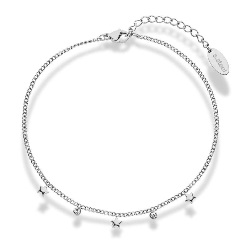 Tiny Star Pave Fußkette 14K Vergoldet