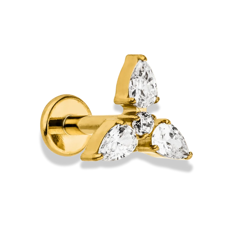 Crystal Triad Labret Piercing - Titan