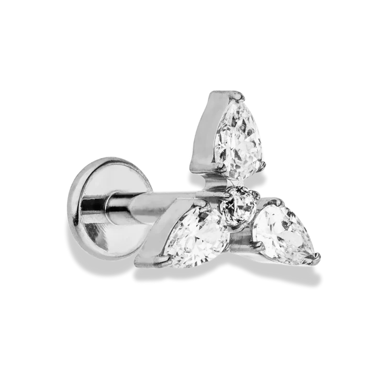 Crystal Triad Labret Piercing - Titan