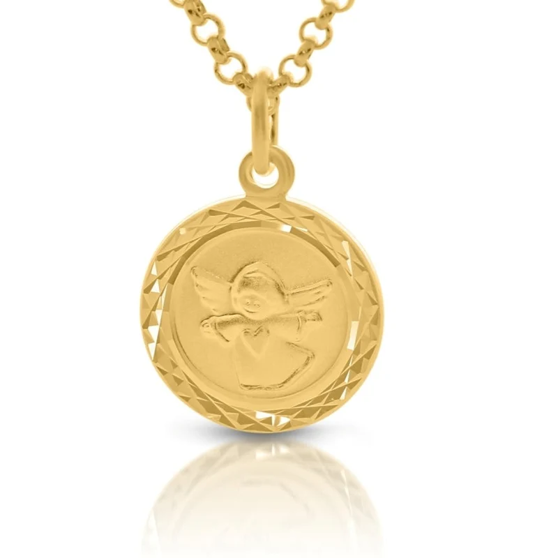 Taufkette Schutzengel vergoldet Kinderkette Engel Schmuck Gravur