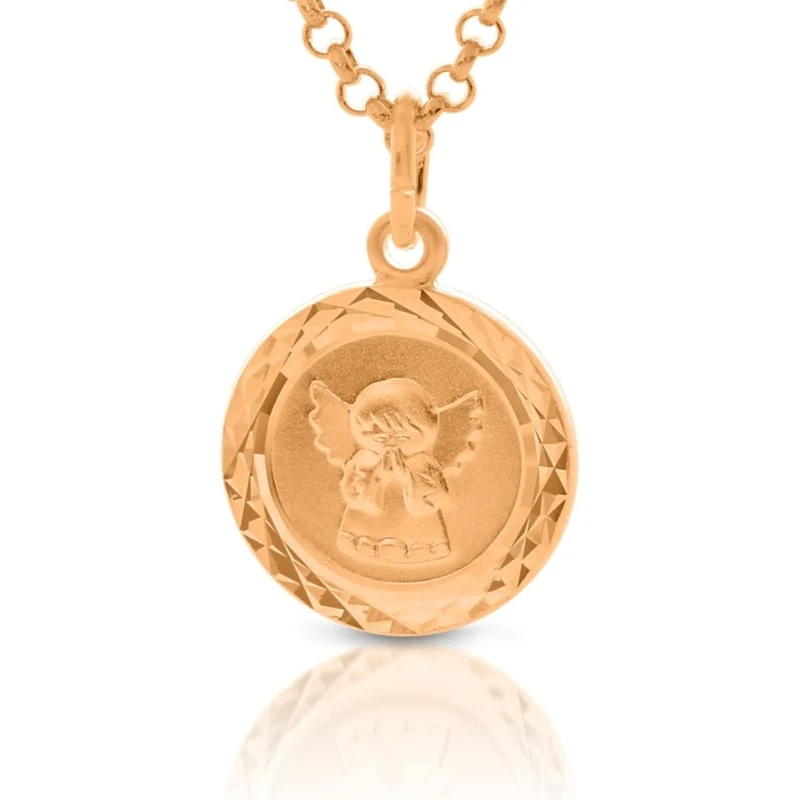 Kette Schutzengel rosé vergoldet Taufschmuck Geschenk