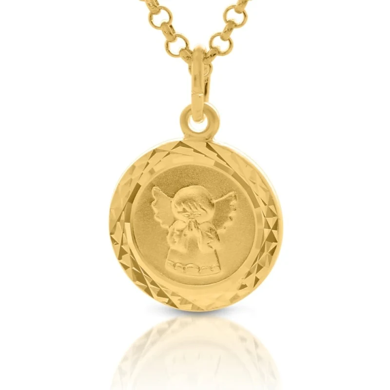 Schutzengel Kette mit Gravur Junge Mädchen Kette vergoldet Taufe