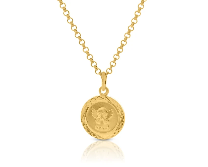 Schutzengel Kette mit Gravur Junge Mädchen Kette vergoldet Taufe