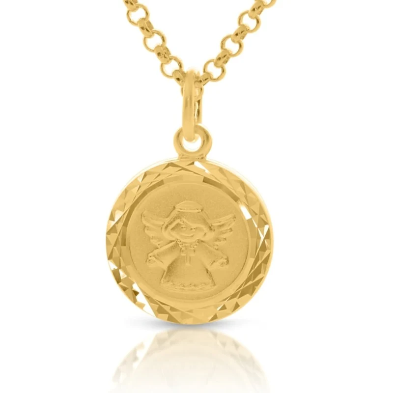 Taufkette vergoldet Schutzengel Anhänger Kette Taufe