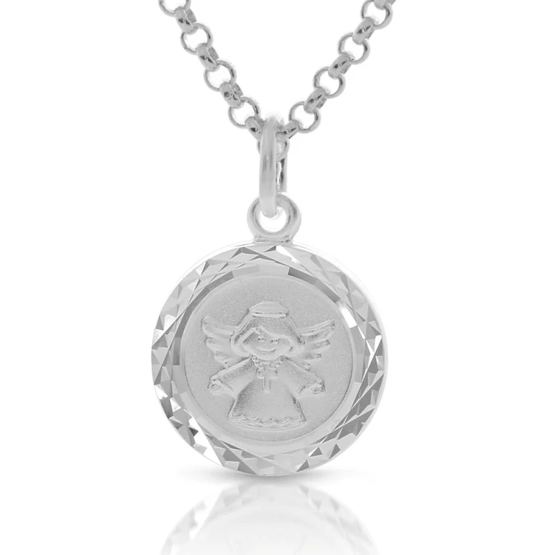 Taufschmuck Engel Anhänger Kette 925 Sterling Silber Gravur