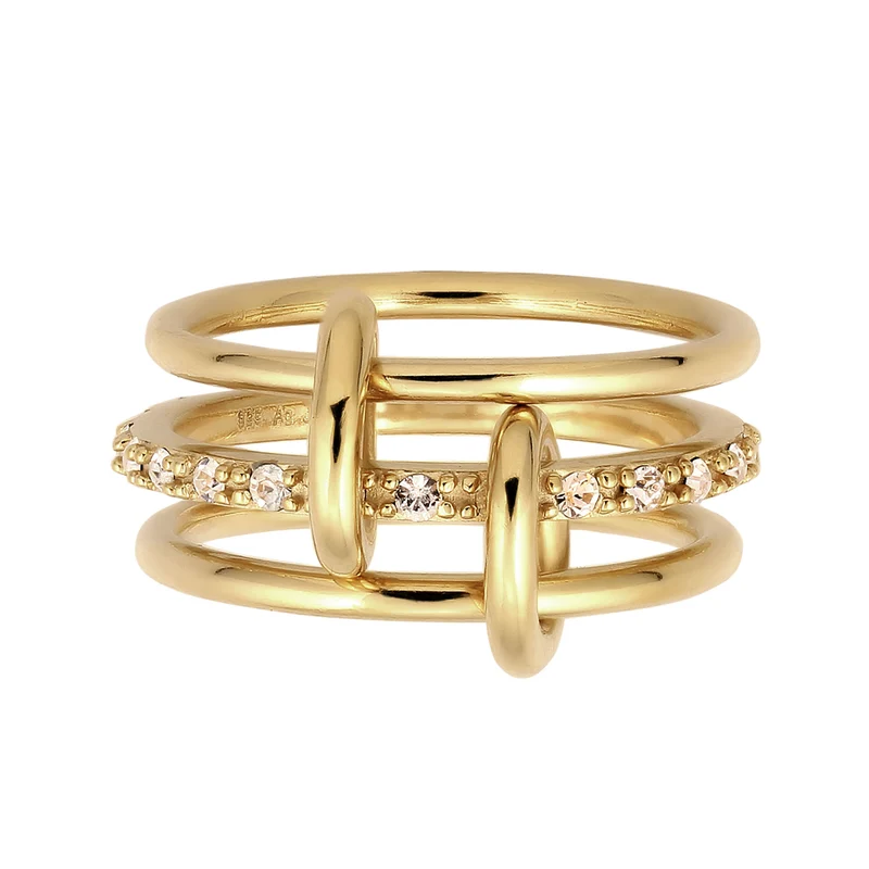 Stapelring Knoten | Mit Kristallen von Swarovski® (Weiß)