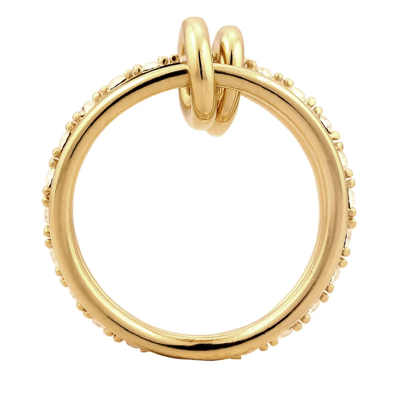 Stapelring Knoten | Mit Kristallen von Swarovski® (Weiß)