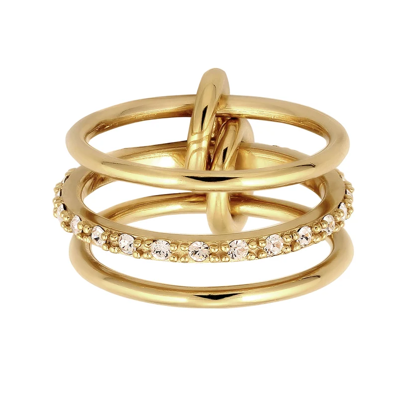 Stapelring Knoten | Mit Kristallen von Swarovski® (Weiß)