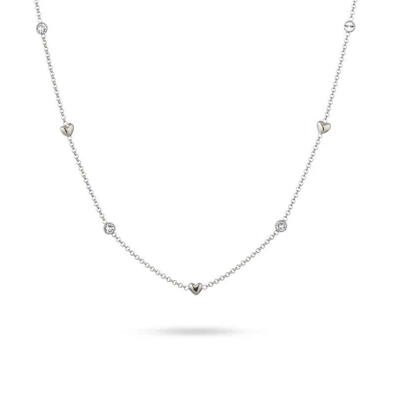 Halskette Herz | Mit Kristallen von Swarovski® (Weiß)
