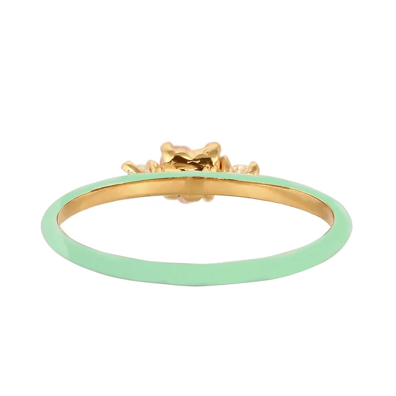 Ring mit Herz | Emaille & Zirkonia (Weiß & Pink)