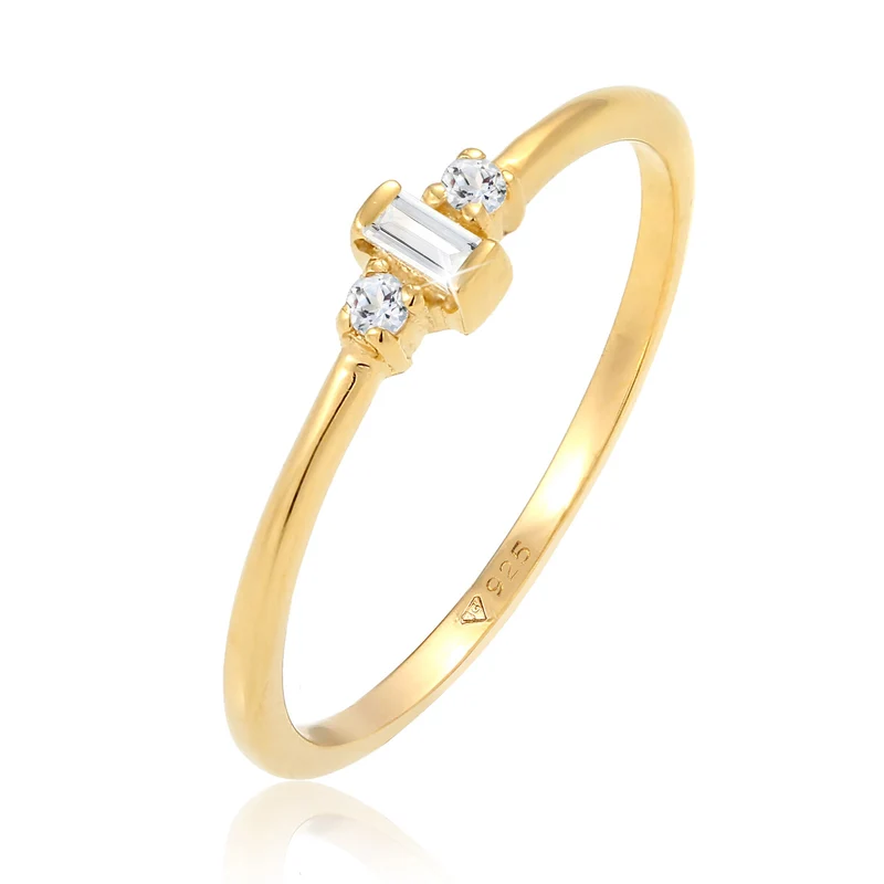 White Topaz Baguette Edelstein Ohrringe & Ring Schmuck Set