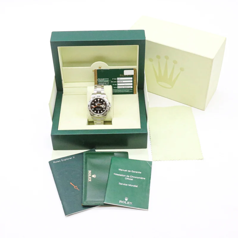 Rolex Explorer II 216570 42 Edelstahl Black Dial Full Set