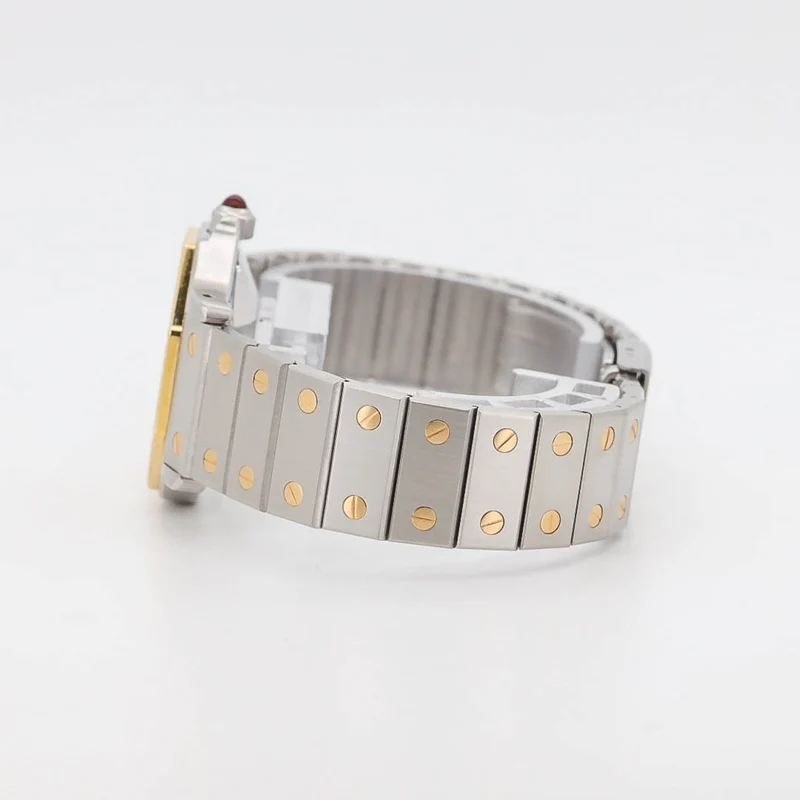 Cartier Santos Octagon 29mm 2966 Bordeaux Burgundy Stahl Gold