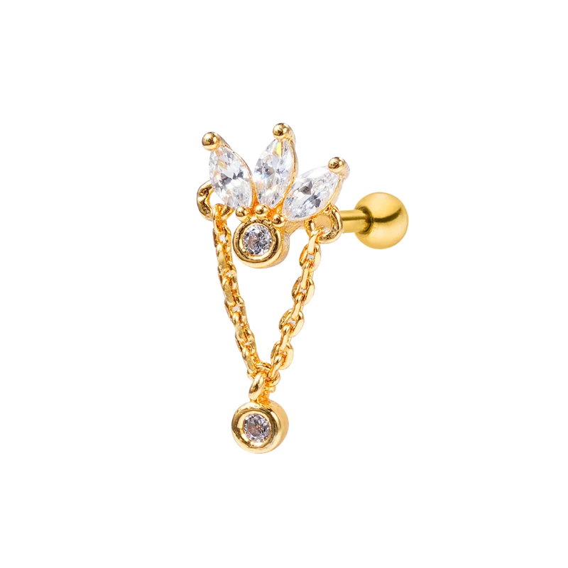 New Lotus Dangling Ohr Piercing - Titan