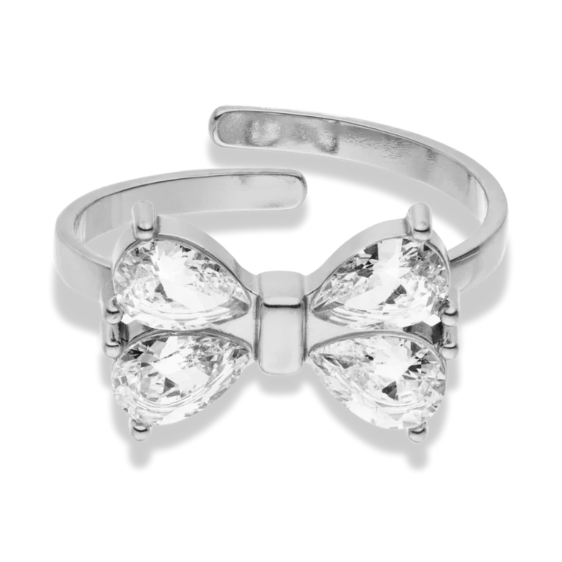 Teardrop Bow Ring 14K Vergoldet