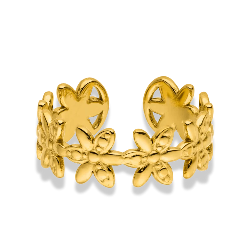 Sweet Paradise Flower Ring 14K Vergoldet