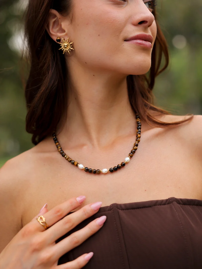 Dawn Pearl Tiger's Eye Set