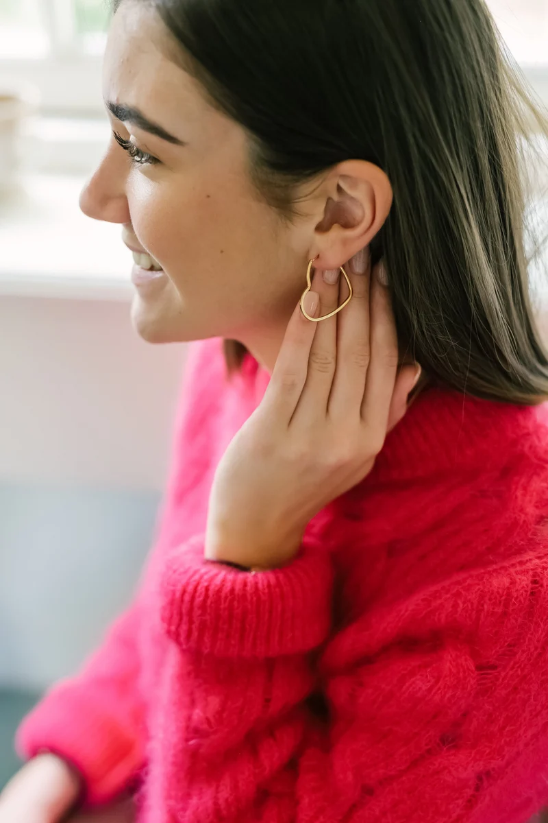 Hart Oorbellen - Verguld - Gepersonaliseerde Sieraden