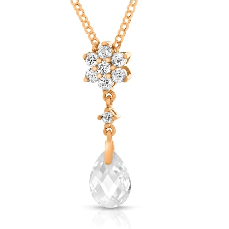 Halskette Hochzeit Zirkonia Kristall Braut Schmuck rosé vergoldet