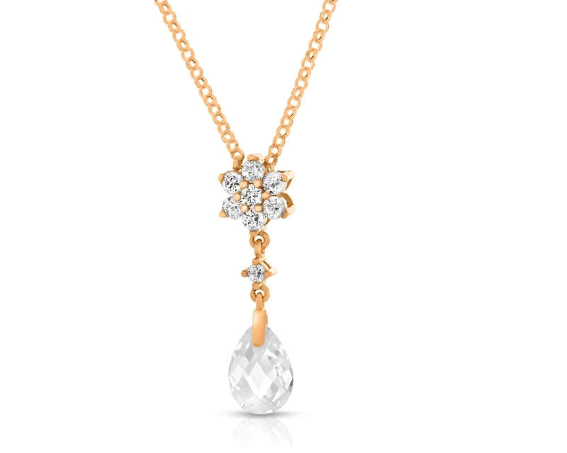 Halskette Hochzeit Zirkonia Kristall Braut Schmuck rosé vergoldet