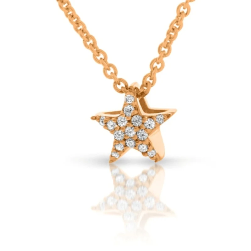 Damen-Halskette Stern 925 Sterling Silber rosé vergoldet