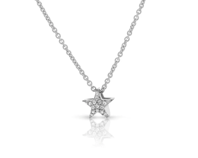 Anhänger Stern klein mit Zirkonia Sterling Silber 925 Kette