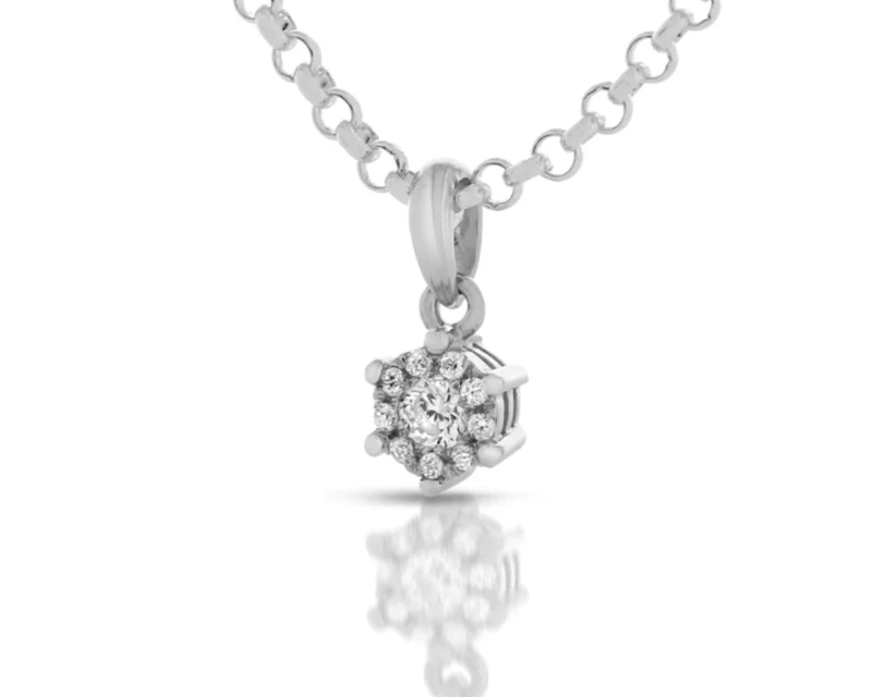 Silberkette mit Zirkonia Anhänger 925 Silber Damenschmuck