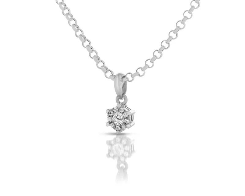 Silberkette mit Zirkonia Anhänger 925 Silber Damenschmuck