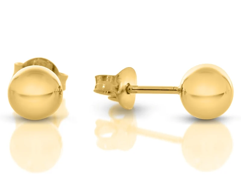 Damen-Ohrstecker 7mm vergoldet schlichte Ohrringe gold