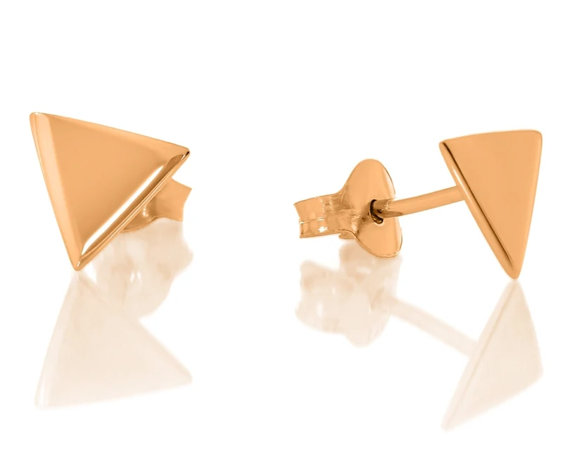 Dreieck Ohrstecker rosé vergoldet 1 Paar Ohrstecker eckig