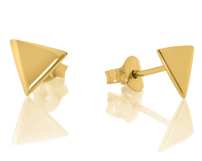 Ohrstecker Dreieck vergoldete moderne Ohrstecker