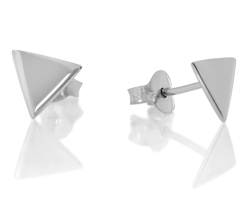 Moderne Ohrstecker Damen Kinder glänzend poliert Dreieck 925 Silber