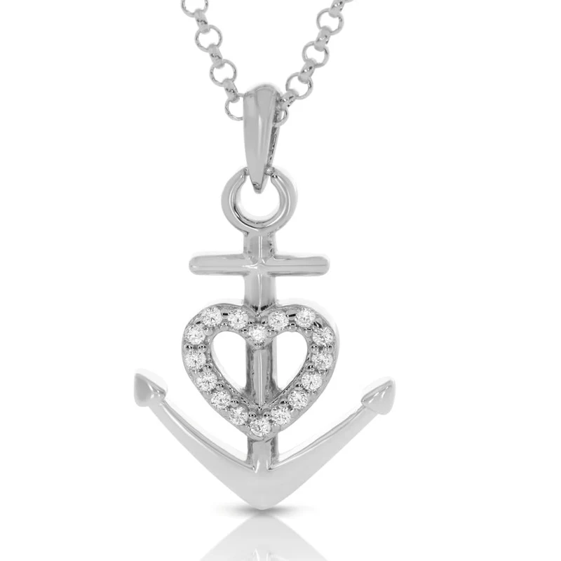 Glaube Liebe Hoffnung Anhänger Kette mit Anker 925 Silber