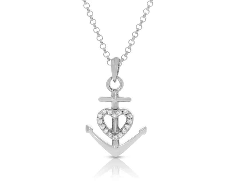 Glaube Liebe Hoffnung Anhänger Kette mit Anker 925 Silber