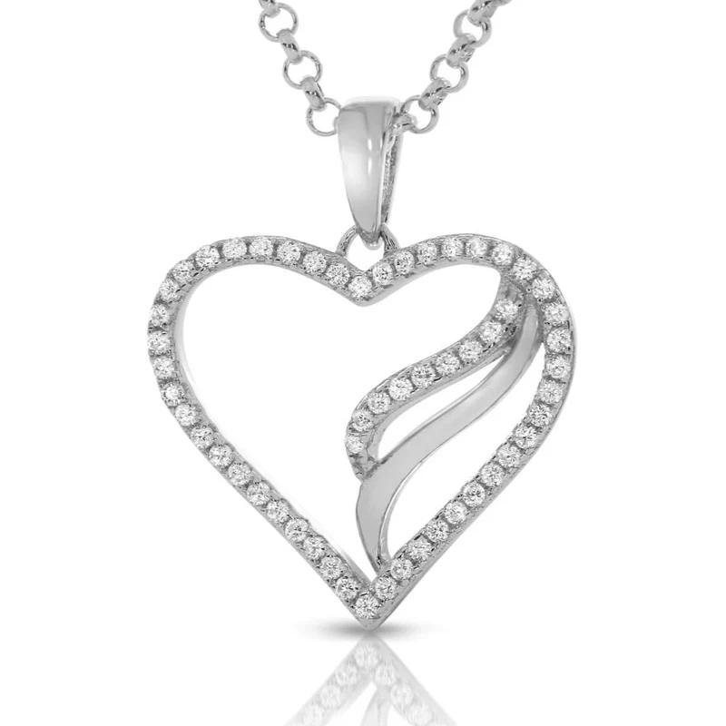 Herz Ketten Anhänger Zirkonia 925 Silber Damenschmuck Herzen