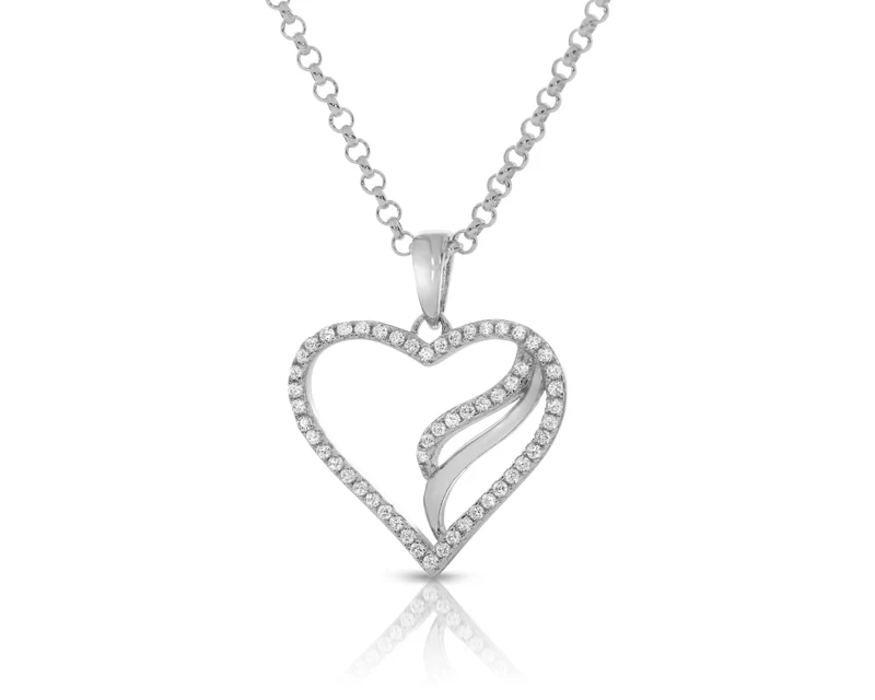Herz Ketten Anhänger Zirkonia 925 Silber Damenschmuck Herzen