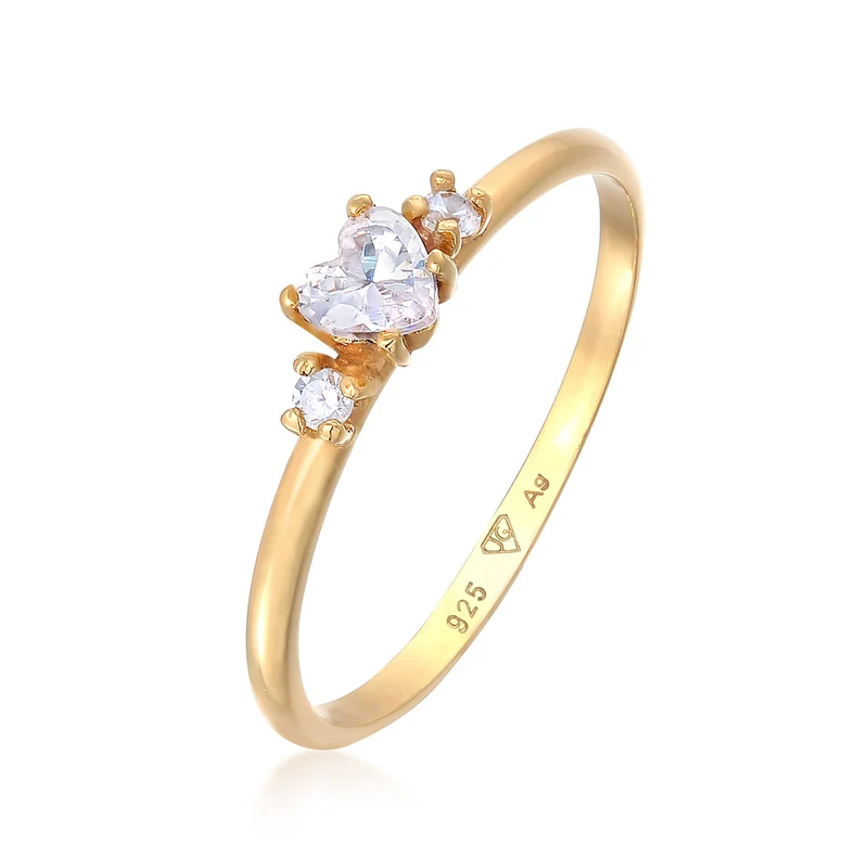 Doppelring & Strahlender Herzring Schmuck Set