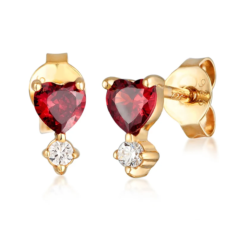 Brilliant Herz Ohrstecker & Ring Schmuck Set