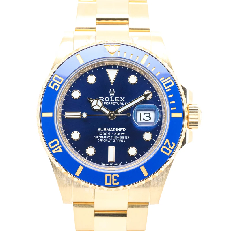 Rolex Submariner Date 41mm 126618LB 18K Gold Bluesy Full Set Full Link