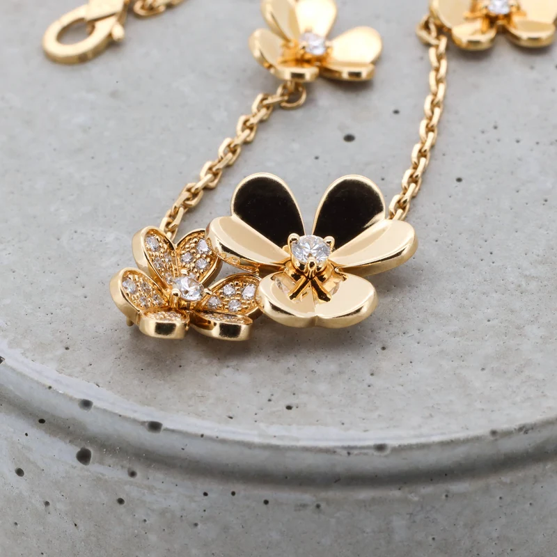 Van Cleef & Arpels Frivole Armband 5 Blüten 18K Gelbgold Diamanten
