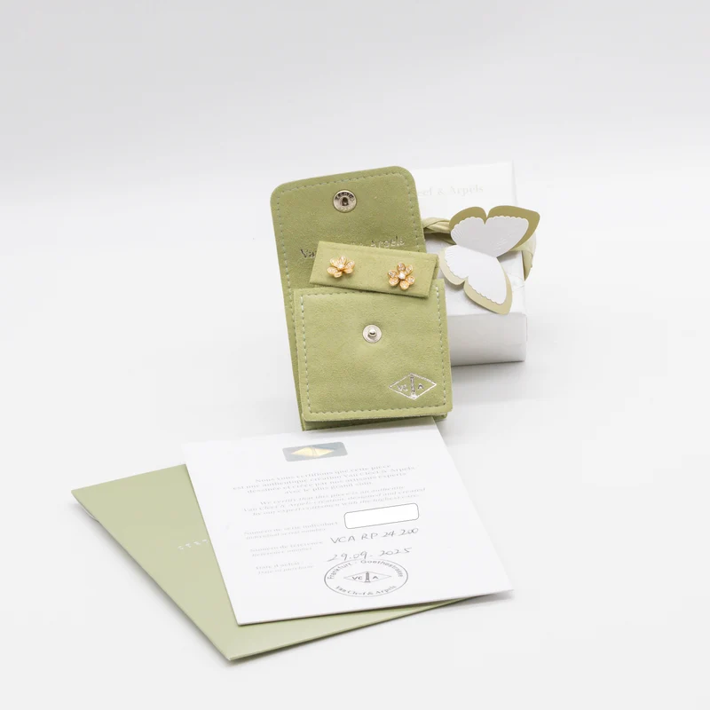 Van Cleef & Arpels Frivole Mini Ohrringe Paved Diamonds Gelbgold