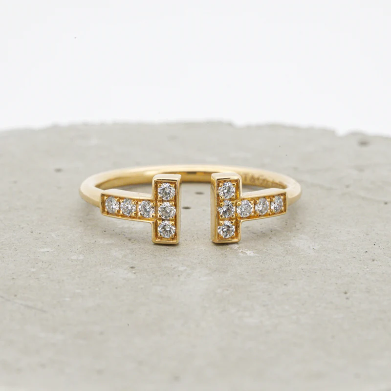 Tiffany & Co T Wire Ring mit Diamanten in 750/18k